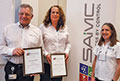 Cheryl Hird (right) thanks Frans van den Berg and Jenine Jansen van Vuuren after the presentations. 